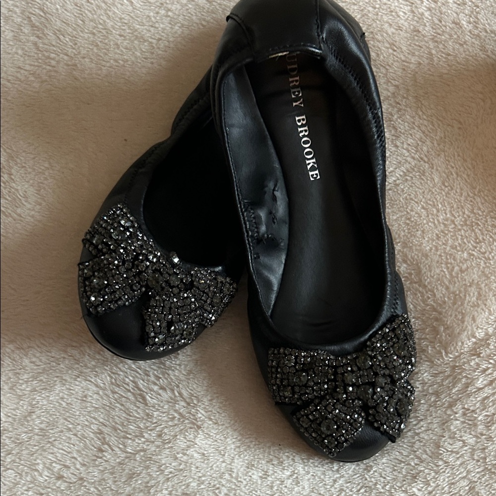 Audrey Brooke Black Beaded Flats